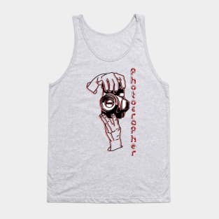 photographer reporter paparazzi photojournalist lensman shutterbug media press Tank Top